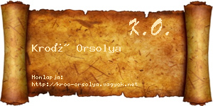 Kroó Orsolya névjegykártya
